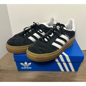 adidas‎ Women's Originals Gazelle Bold Platform Shoes in Black and White 9.5